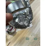 Blue ceramic bezel ring with its scale in liquid metal, superclone Omega Seamaster Diver 300M