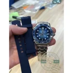 Broad arrow hands with luminous fill over the blue dial, clone Omega Seamaster Diver 300M 42mm
