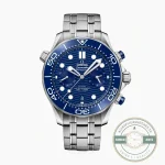 Blue 44mm Omega Seamaster Diver 300M Chronograph superclone, reference 210.30.44.51.03.001