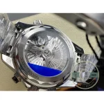 Blue wave dial carrying two chronograph registers on the superclone Seamaster Diver 300M