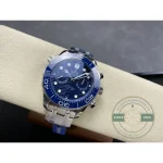 Date aperture set between 4 and 5 o'clock where the subdials leave room, Omega clone dial