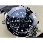 Folding clasp on rubber, clone 9900 chronograph calibre, 48-hour reserve, Omega Seamaster 44mm