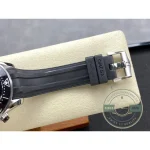Black ceramic dial and matching bezel insert, superclone Omega Diver 300M chronograph on rubber