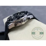 Small seconds register at 6 o'clock on the black dial, clone Omega Seamaster chronograph 44mm