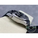 Helium escape valve at 10 o'clock on the steel case flank, clone Omega Diver 300M chronograph