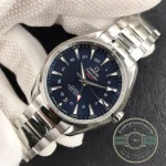 Local hour hand jumping in one-hour steps, super clone Omega Aqua Terra GMT crown out