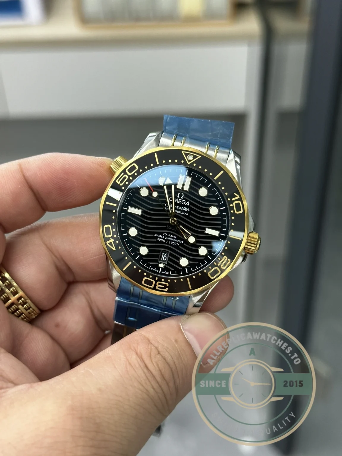 Superclone Omega Seamaster Gold Bezel 210.20.42.20.01.002 - Premium Super Clone Watch