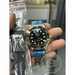 Domed sapphire crystal and its anti-reflective coating on this clone Omega Seamaster Diver 300M