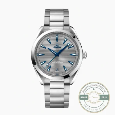 Superclone Omega Seamaster Aqua Terra 220.10.41.21.06.001 with sunburst grey dial, shown face-on