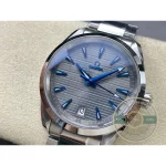 Superclone Omega Aqua Terra transparent caseback opened to the VS8900 rotor and bridge finishing