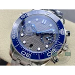 Extendable diver's clasp on the steel bracelet, superclone Seamaster sized over a wetsuit cuff