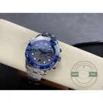 Grey lightening toward silver in sun and deepening to charcoal indoors, Omega Seamaster clone