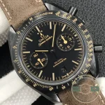 Omega Speedmaster Dark Side of the Moon Vintage Black clone watch, textile or rubber strap