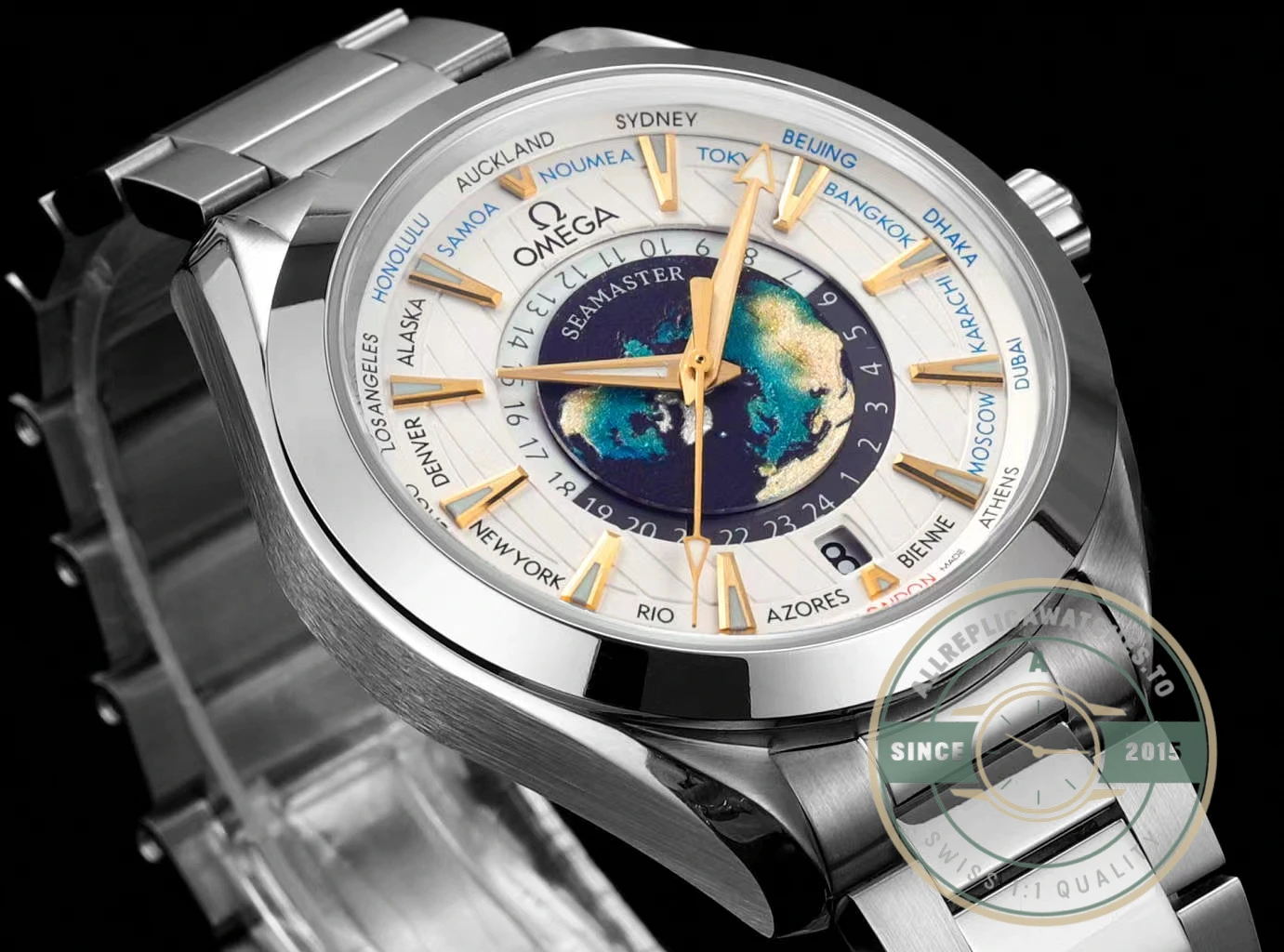 Superclone Omega Speedmaster World Time 220.10.43.22.03.001 - 1:1 Swiss Replica Watch