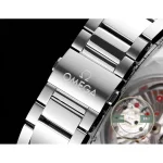Anti-reflective sapphire over the silver-white world-map dial, replica Omega Aqua Terra World Time