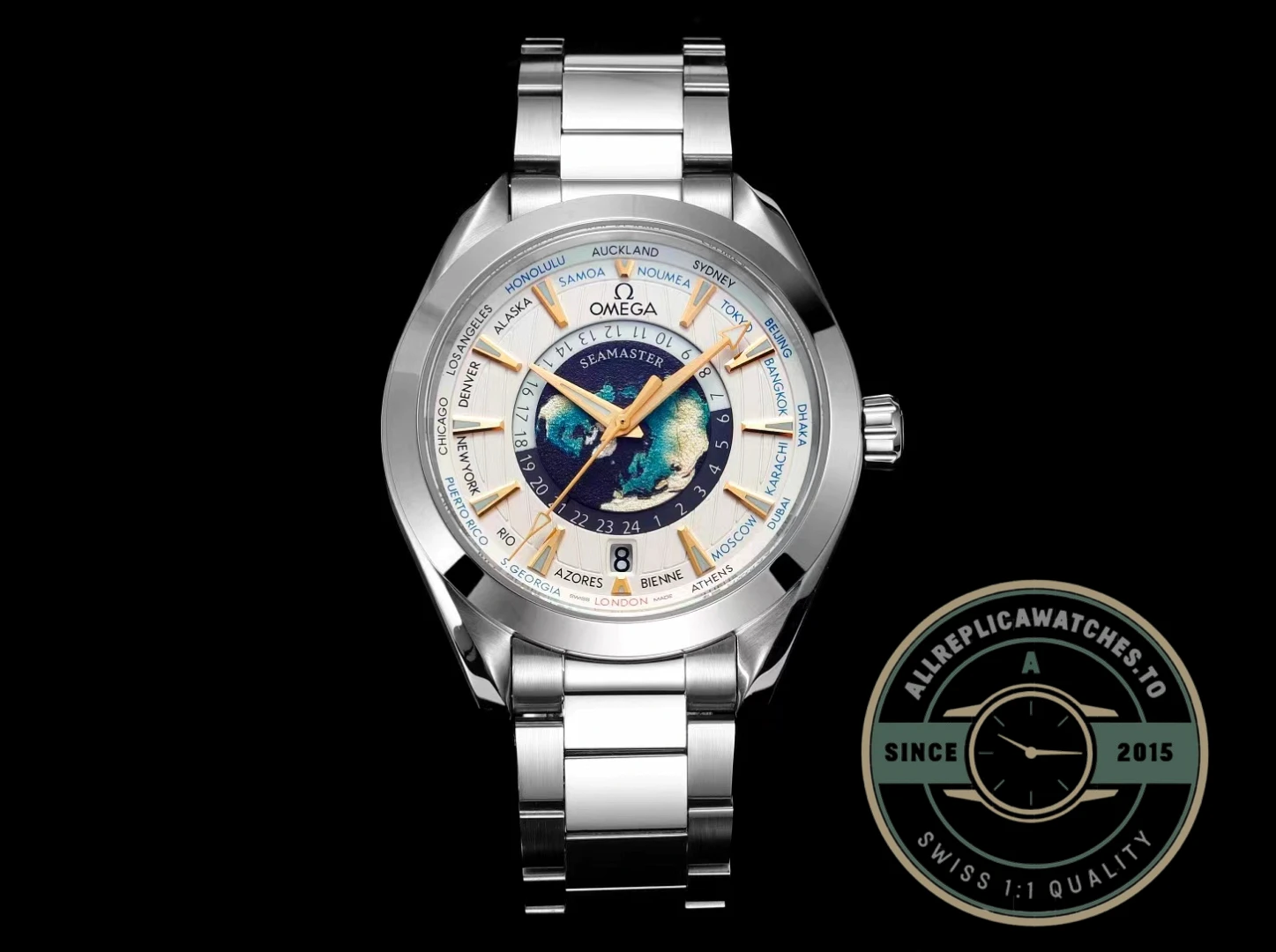 Superclone Omega Speedmaster World Time 220.10.43.22.03.001 - 1:1 Swiss Replica Watch