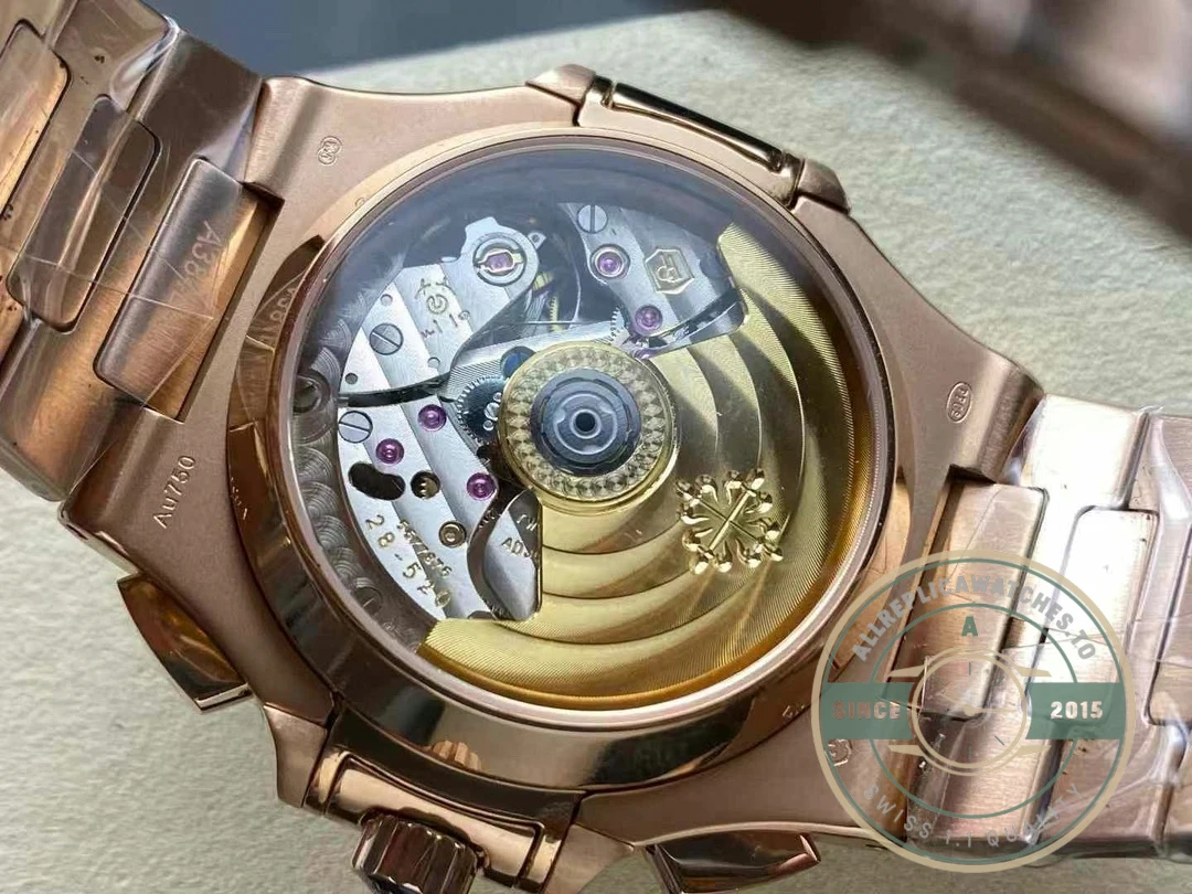 Superclone Nautilus 5980/1R-001 Patek Philippe Flyback chronograph, Date. 40.5 mm, Rose gold - Best Quality Replica Watch