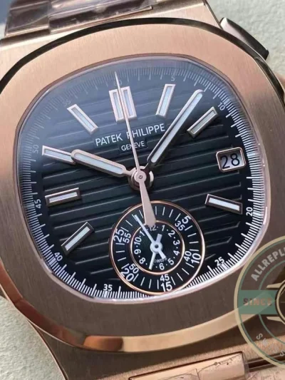Superclone Nautilus 5980/1R-001 Patek Philippe Flyback chronograph, Date. 40.5 mm, Rose gold - Luxury Replica Watch