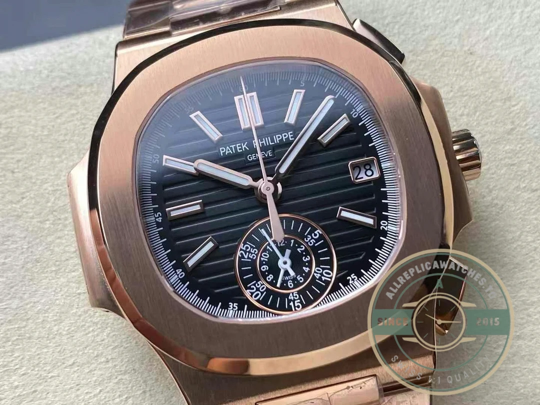 Superclone Nautilus 5980/1R-001 Patek Philippe Flyback chronograph, Date. 40.5 mm, Rose gold - Luxury Replica Watch