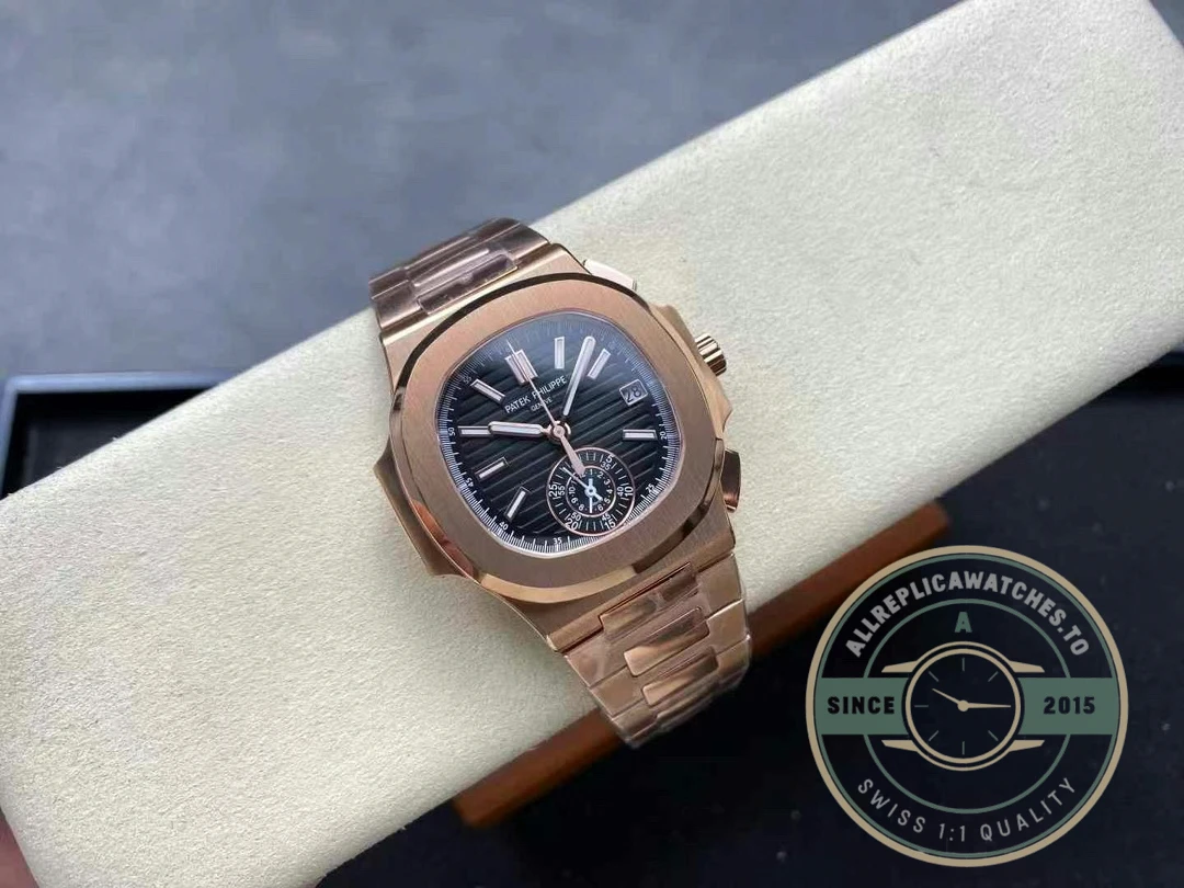 Superclone Nautilus 5980/1R-001 Patek Philippe Flyback chronograph, Date. 40.5 mm, Rose gold - Best Quality Replica Watch