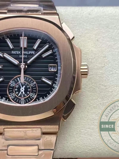 Superclone Nautilus 5980/1R-001 Patek Philippe Flyback chronograph, Date. 40.5 mm, Rose gold - Best Quality Replica Watch