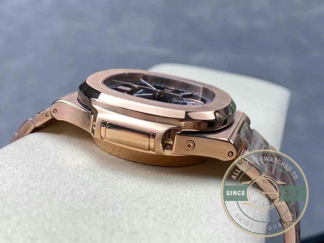 Superclone Nautilus 5980/1R-001 Patek Philippe Flyback chronograph, Date. 40.5 mm, Rose gold - Swiss-Made Clone Watch