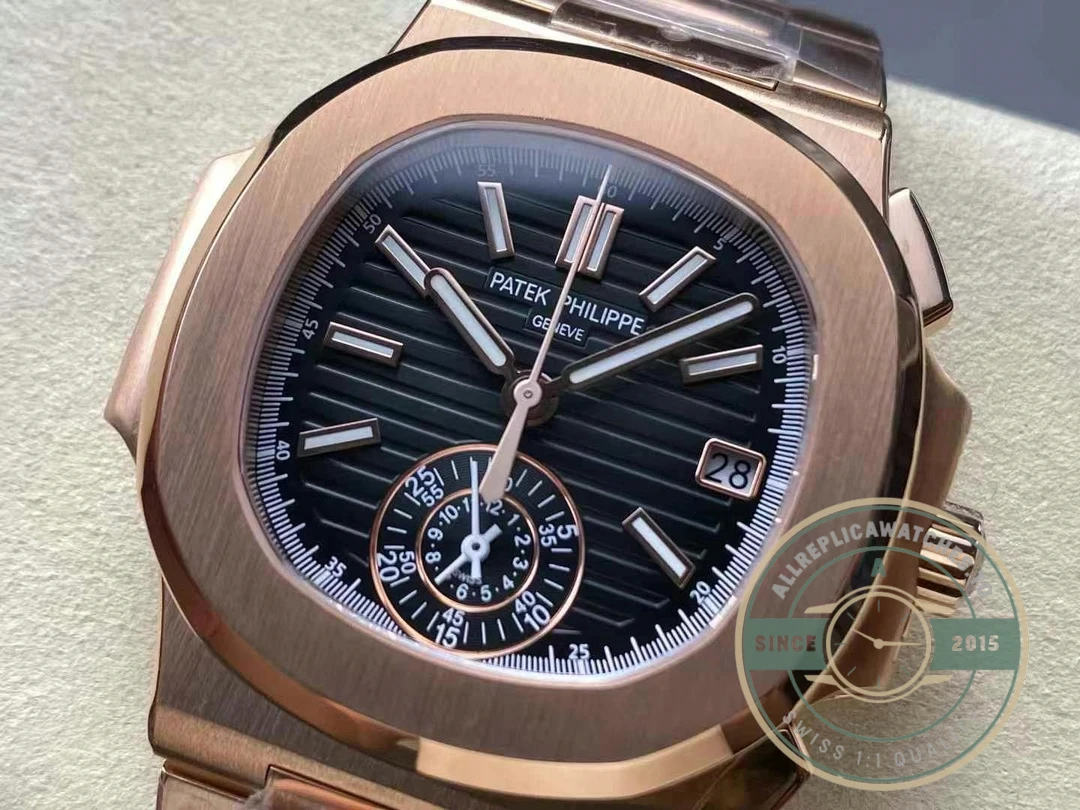 Superclone Nautilus 5980/1R-001 Patek Philippe Flyback chronograph, Date. 40.5 mm, Rose gold - Premium Super Clone Watch