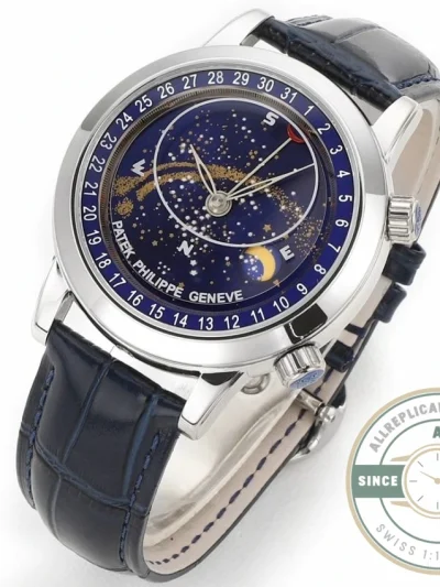 Superclone Patek Philippe Celestial, Moon age 44 mm, Platinum, 6102P-001 - Luxury Replica Watch