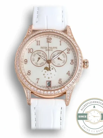 Superclone Patek Philippe Complications 4947R ANNUAL CALENDAR, MOON PHASES. 38 mm, Rose gold - Best Quality Replica Watch