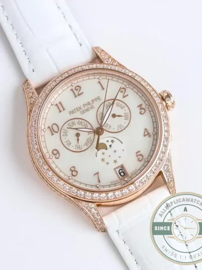 Superclone Patek Philippe Complications 4947R ANNUAL CALENDAR, MOON PHASES. 38 mm, Rose gold - Premium Super Clone Watch