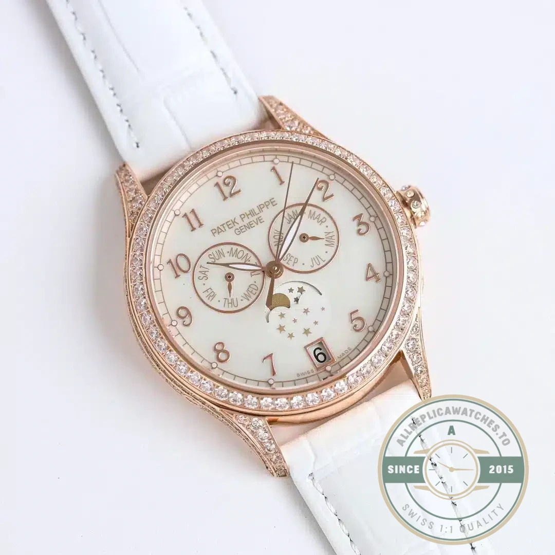 Superclone Patek Philippe Complications 4947R ANNUAL CALENDAR, MOON PHASES. 38 mm, Rose gold - Premium Super Clone Watch