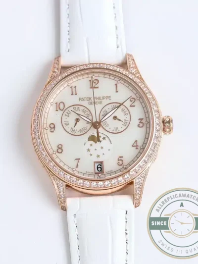 Superclone Patek Philippe Complications 4947R ANNUAL CALENDAR, MOON PHASES. 38 mm, Rose gold - Affordable Super Clone Watch