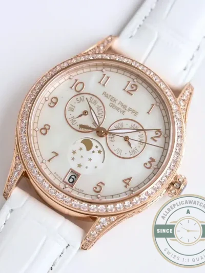 Superclone Patek Philippe Complications 4947R ANNUAL CALENDAR, MOON PHASES. 38 mm, Rose gold - Swiss-Made Clone Watch