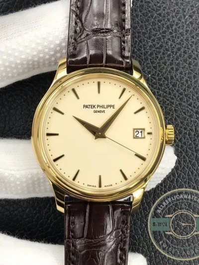 Superclone Patek Philippe DATE, SWEEP SECONDS. 39 mm, Yellow gold, 5227G-001 - Top-Tier Swiss Replica Watch