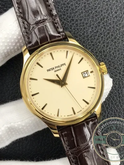 Superclone Patek Philippe DATE, SWEEP SECONDS. 39 mm, Yellow gold, 5227G-001 - Budget Luxury Replica Watch