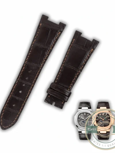 Superclone Patek Philippe Nautilus Crocodile Leather Strap (4 colors ) 25cm - Factory Super Clone Watch