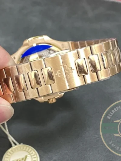 Superclone Patek Philippe Nautilus Moon phases 40 mm, Gold, Dark Dial, 5712/1A - Budget Luxury Replica Watch