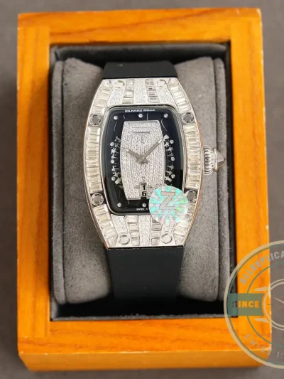 Superclone Richard Mille 007-1 Diamond Crown Black Strap - Top-Tier Swiss Replica Watch