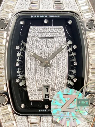 Superclone Richard Mille 007-1 Diamond Crown Black Strap - Luxury Replica Watch