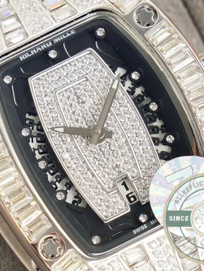 Superclone Richard Mille 007-1 Diamond Crown Black Strap - Best Quality Replica Watch