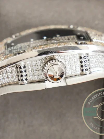 Superclone Richard Mille 007-1 Diamond Crown Black Strap - Affordable Super Clone Watch