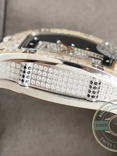 Superclone Richard Mille 007-1 Diamond Crown Black Strap - Premium Super Clone Watch