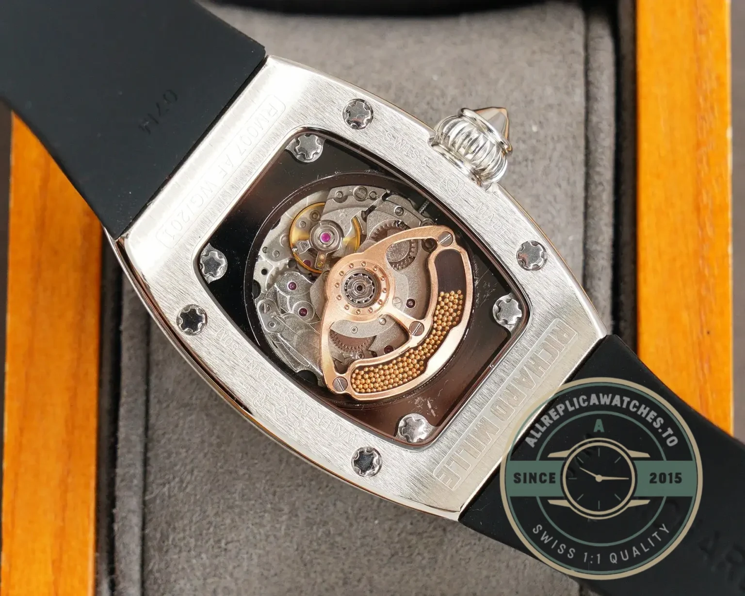 Superclone Richard Mille 007-1 Diamond Crown Black Strap - Affordable Super Clone Watch