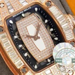Superclone Richard Mille 007-1 Diamond Crown Rose Gold White Strap - Swiss-Made Clone Watch