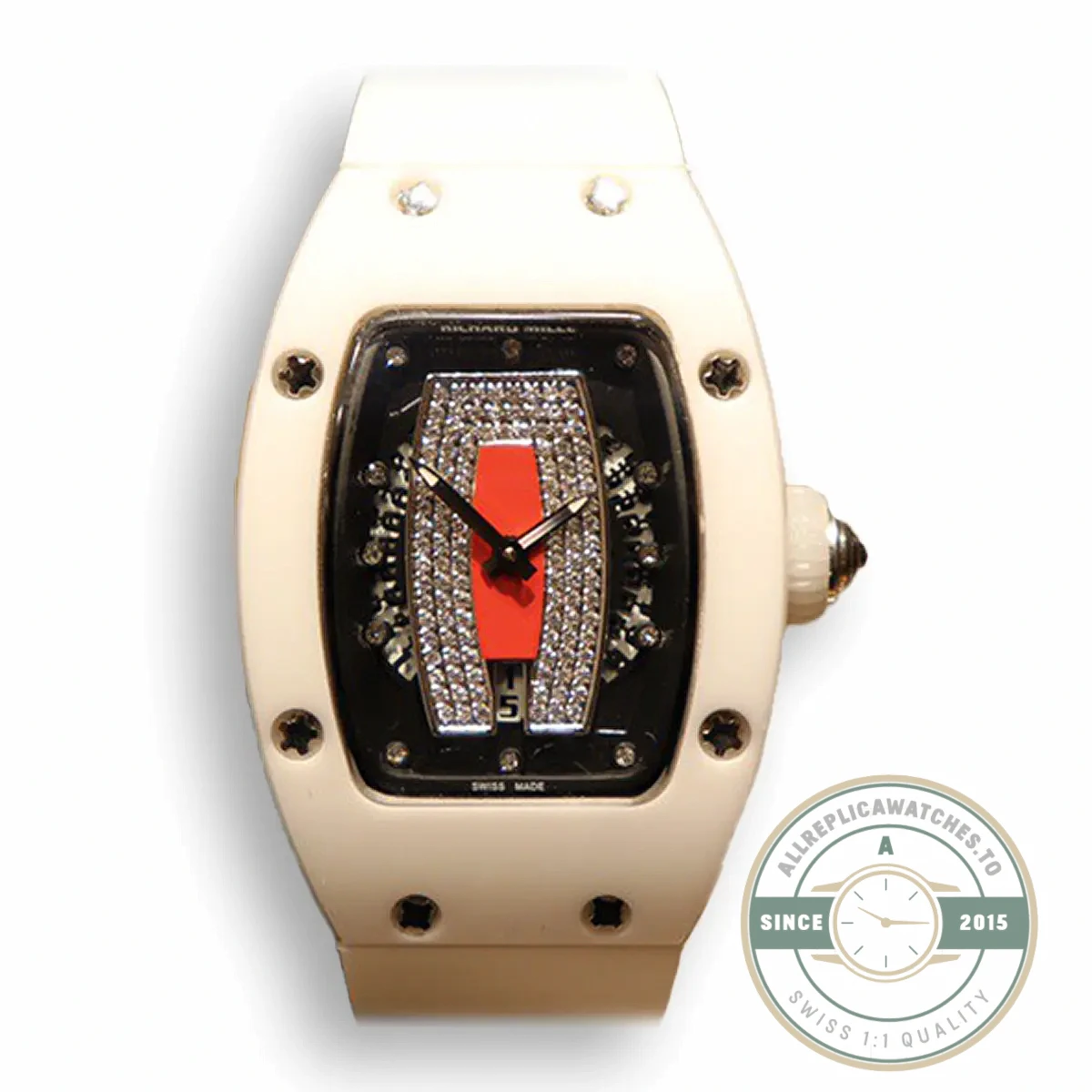 Superclone Richard Mille 007-1 White Ceramic Red Lips - Swiss Movement Replica Watch