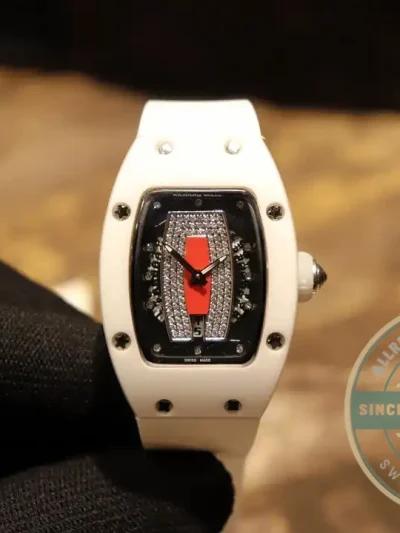 Superclone Richard Mille 007-1 White Ceramic Red Lips - Swiss-Made Clone Watch