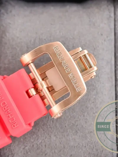 Superclone Richard Mille 010 Rose Gold Diamonds Pink Strap - High-Grade Replica Watch