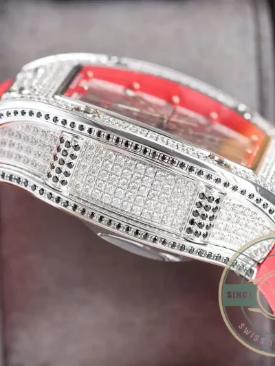 Superclone Richard Mille 010 Titanium Diamonds Pink Strap - 1:1 Swiss Replica Watch