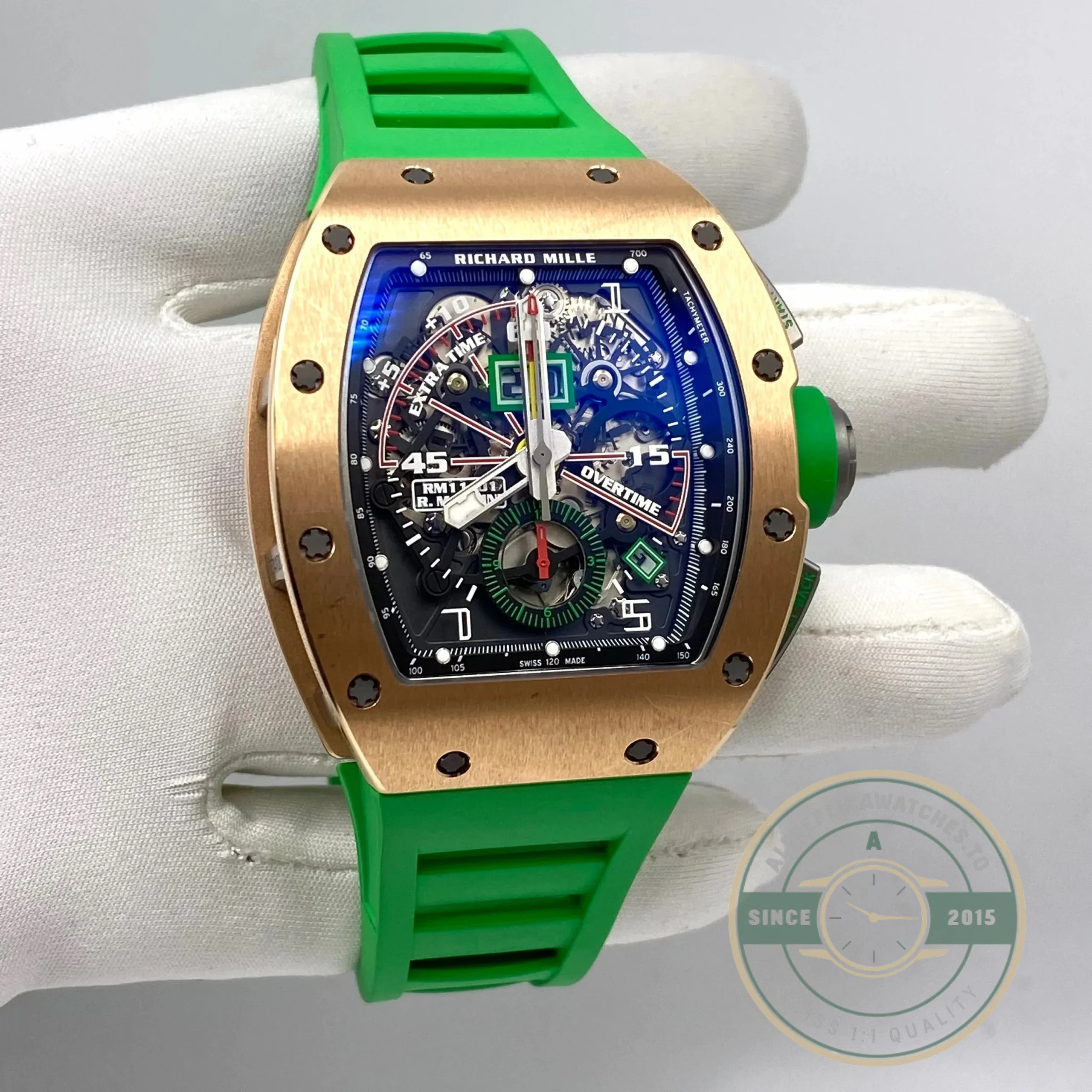 Superclone Richard Mille 011-01 Robert Mancini Chronograph Flyback Rose Gold - Factory Super Clone Watch