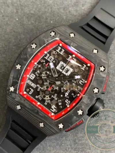 Superclone Richard Mille 011-03 Carbon Fiber Case - Best Quality Replica Watch